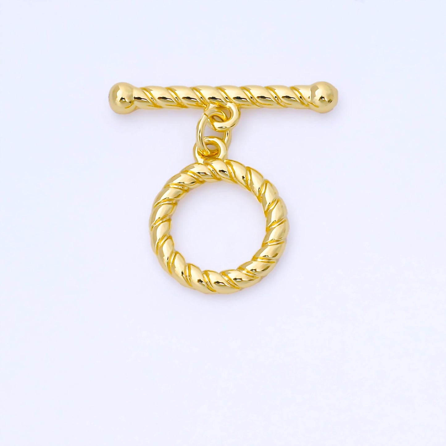 24k Gold Plated 23mm Twisted Rope Toggle Clasps Twisted End Clasp for Jewelry Handmade Making Bracelet Necklace Fancy Bar Clasp | Z1490