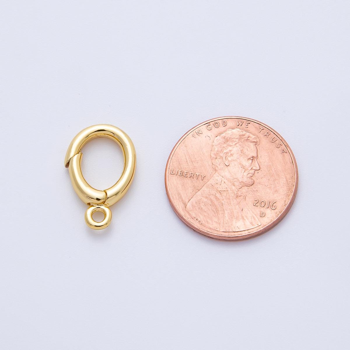 18K Gold Filled 16mm Round Push Gate Clasp Open Loop Closure Finding | Z1408