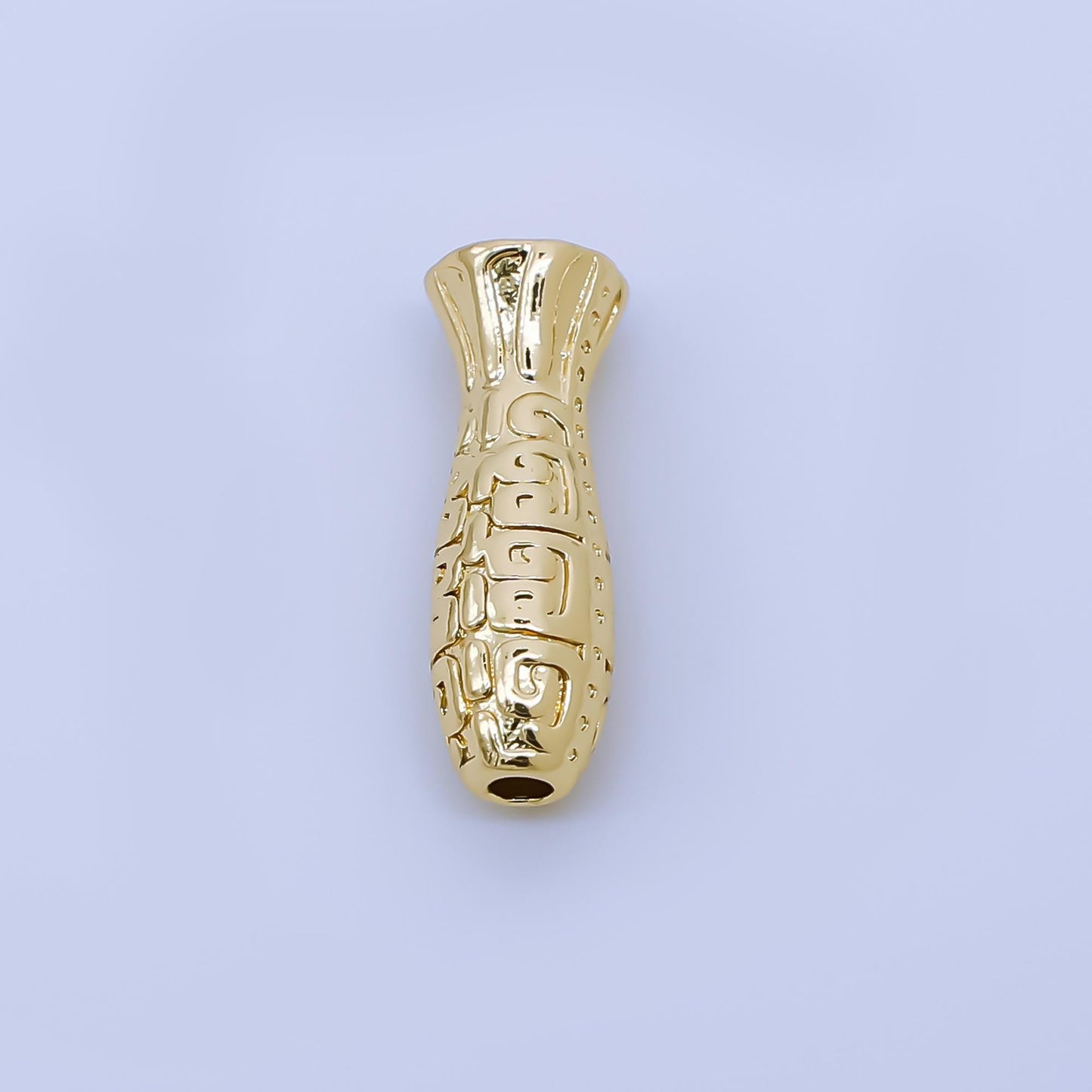24k Gold Intricate Engraving Artisan Tube Spacer Bead Small Hole for Bracelet Component DIY Jewelry Making for Necklace Bracelet | B494