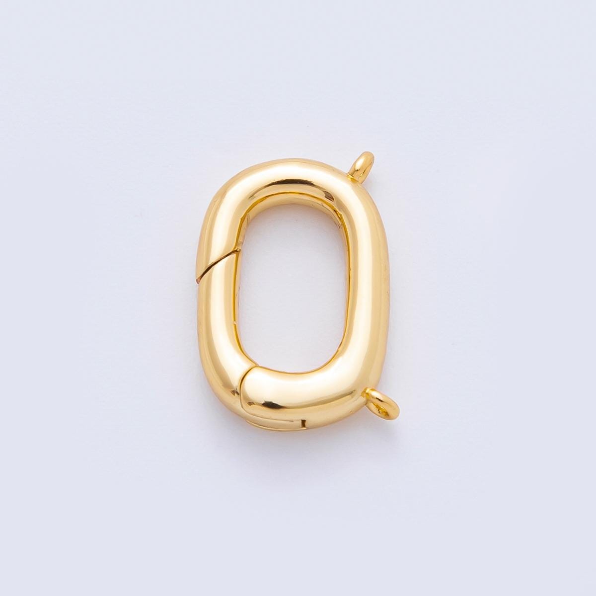 18K Gold Filled 13mm Oval Push Gate Clasp Connector Charm Finding | Z1411