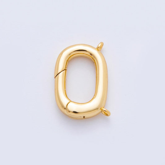 18K Gold Filled 13mm Oval Push Gate Clasp Connector Charm Finding | Z1411