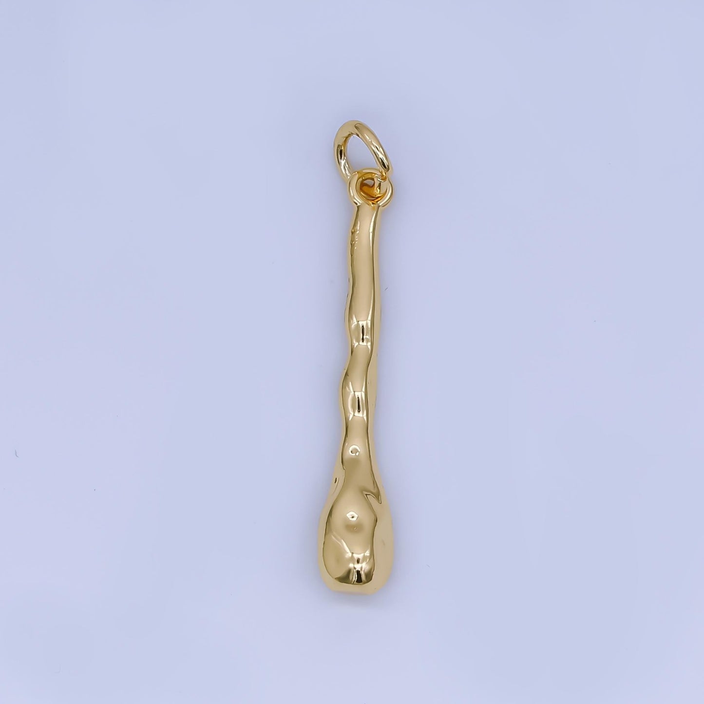 24k Gold Filled Molten Curvy Linear Drop Charm Wavy Drop Pendant Minimal Jewelry Finding Jewelry Making Necklace Bracelet Supply | AF1507