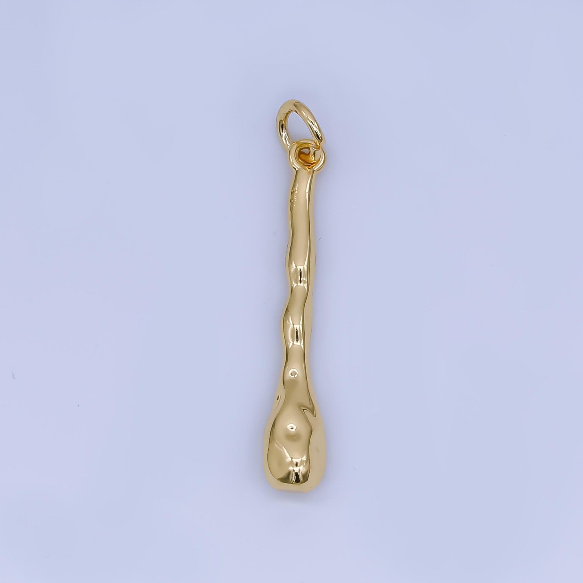 24k Gold Filled Molten Curvy Linear Drop Charm Wavy Drop Pendant Minimal Jewelry Finding Jewelry Making Necklace Bracelet Supply | AF1507