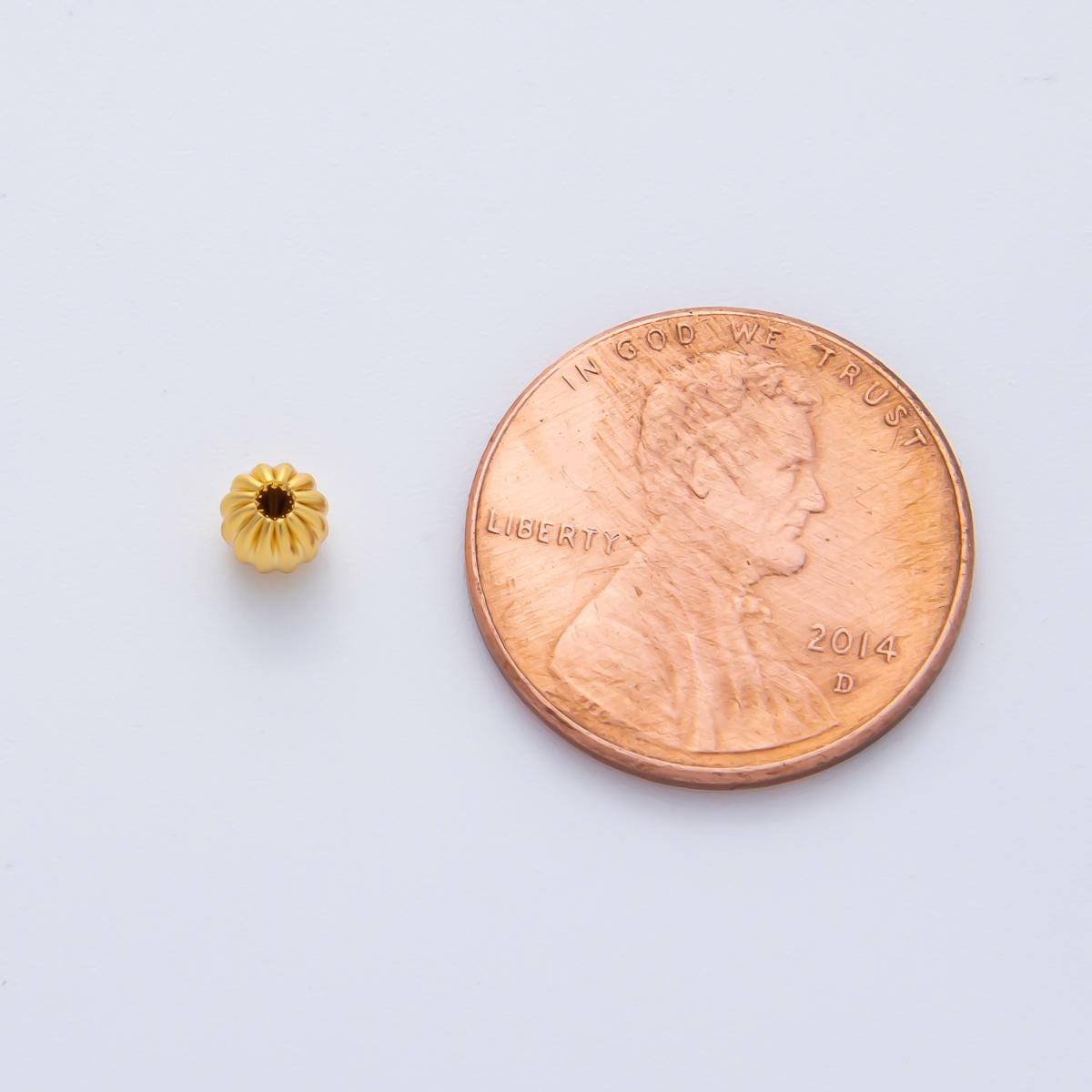 10pcs 4mm Gold dainty textured round spacer beads Round geometric for necklace bracelet connector jewelry making supply findings B-356