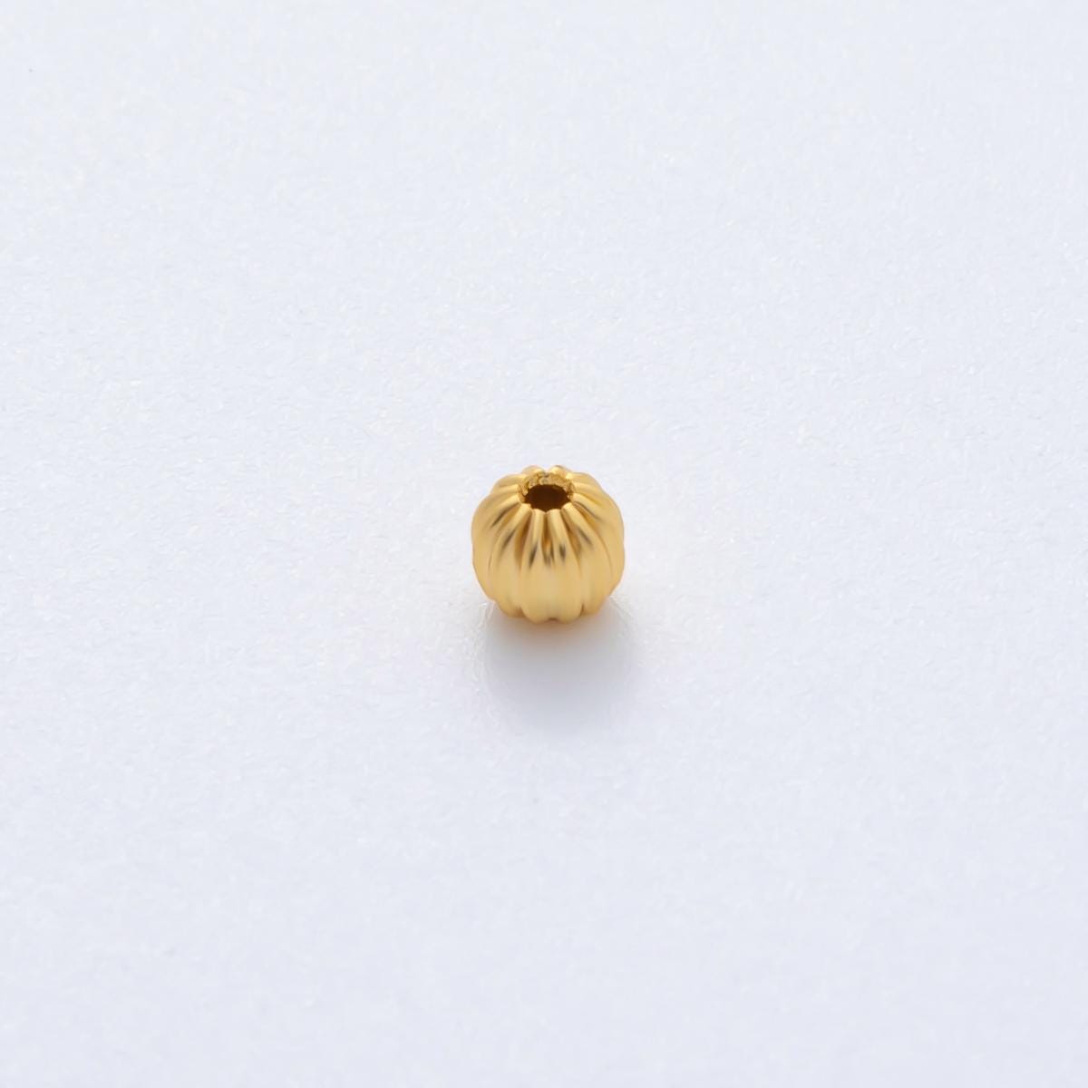 10pcs 4mm Gold dainty textured round spacer beads Round geometric for necklace bracelet connector jewelry making supply findings B-356