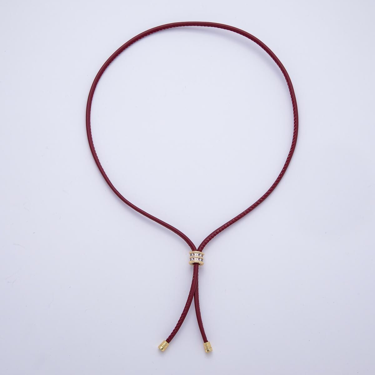 Dainty Soft Leather feel Paracord Knot Tied Necklace for Cord Necklace Supply | WA-256