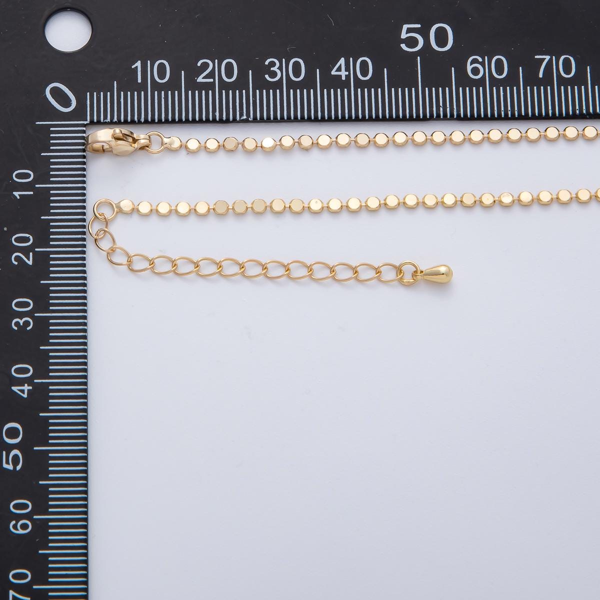 18k Gold Filled 2mm Specialty Dot Chain, Flat Round Shape Necklace Chain 18.3 inch Wa-1181