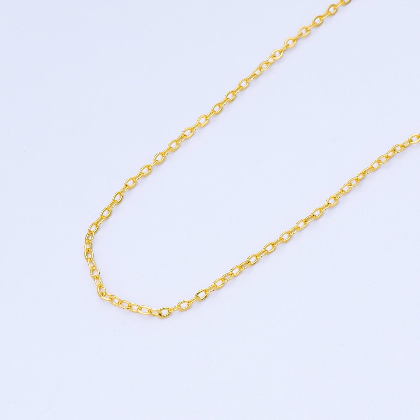 24k Gold Rolo Cable Chain Oval Link Chain by Yard Wholesale Bulk Roll Chain DIY Jewelry Making Supply Necklace Bracelet Bags | Roll-2004