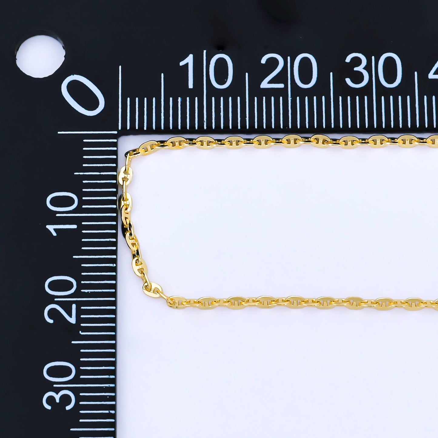 24K Gold Filled 1.6mm Mini Mariner Anchor Chain by Yard Wholesale DIY Jewelry Making Supplies for Necklace Bracelet Bag Chain | Roll-2001