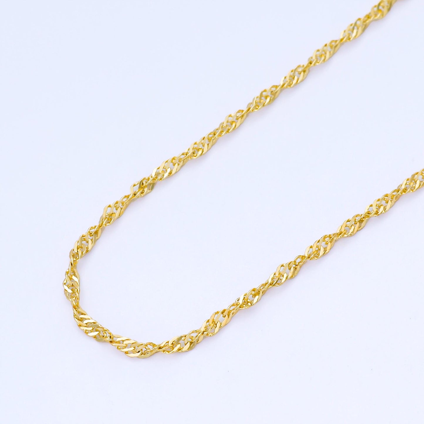 24K Gold Filled 2.1mm Shiny Rope Chain by Yard Twisted Rope Chain DIY Jewelry Making Supplies Necklace Bracelet | Roll-2005
