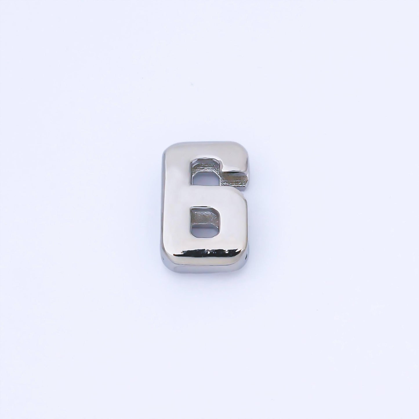 Silver Varsity Number Beads charm Sport Number Spacer 3D Silver digit charm personalize lucky number bubble Cord Bracelet Supply B489