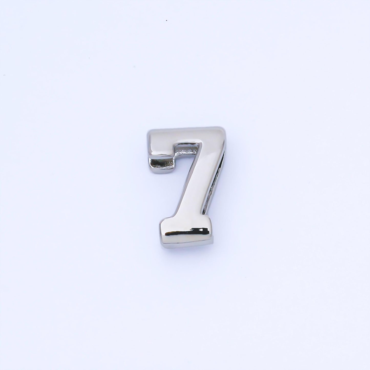 Silver Varsity Number Beads charm Sport Number Spacer 3D Silver digit charm personalize lucky number bubble Cord Bracelet Supply B489