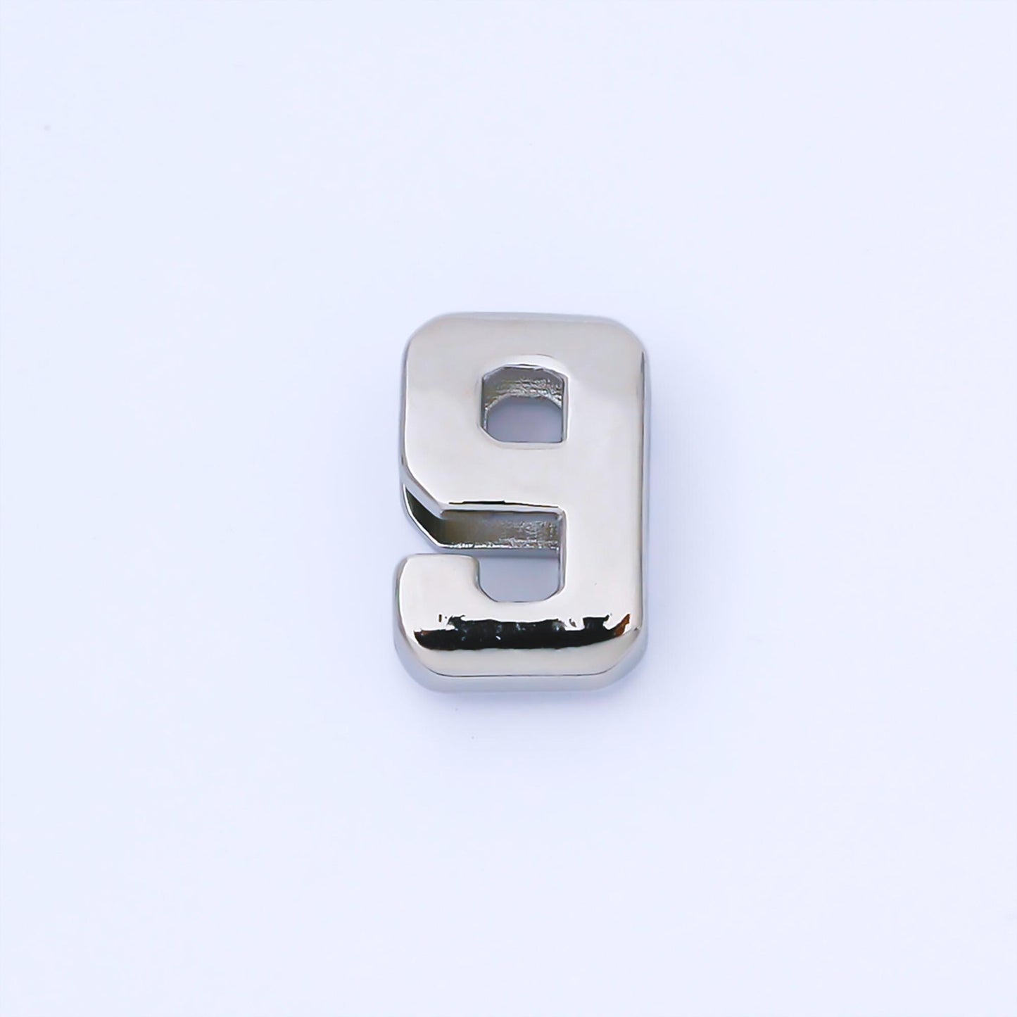 Silver Varsity Number Beads charm Sport Number Spacer 3D Silver digit charm personalize lucky number bubble Cord Bracelet Supply B489
