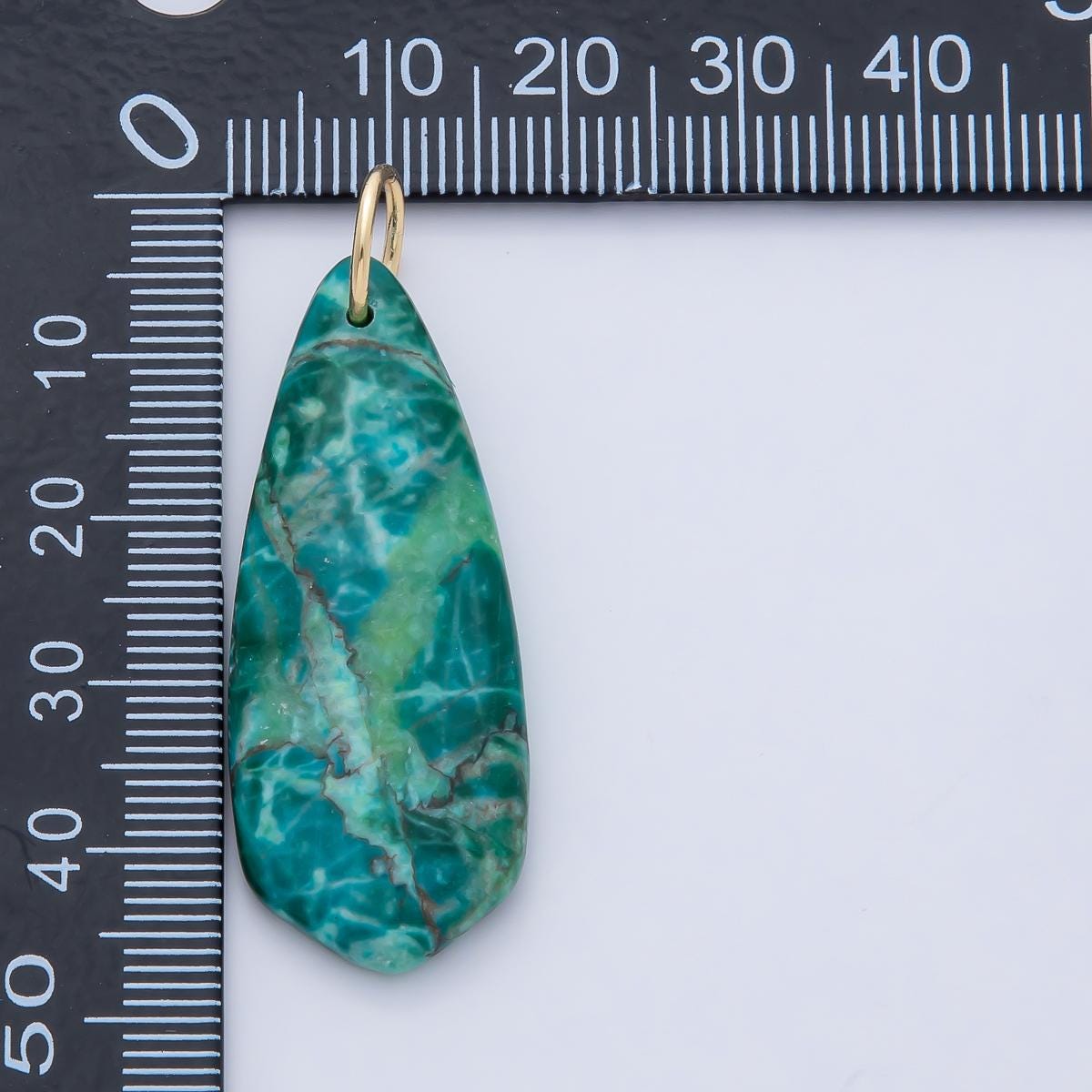 18K Gold Filled Turquoise and Yellow Teardrop Gemstone Charm Natural Healing Stone Pendant DIY Jewelry Necklace Earrings Supply | AF1490