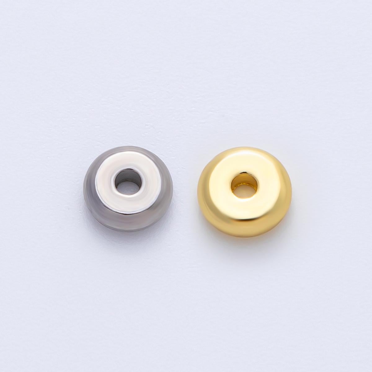 Gold 6mm Tiny Donut Rondelle Minimalist Spacer Bead in Gold & Silver 10pcs | B043