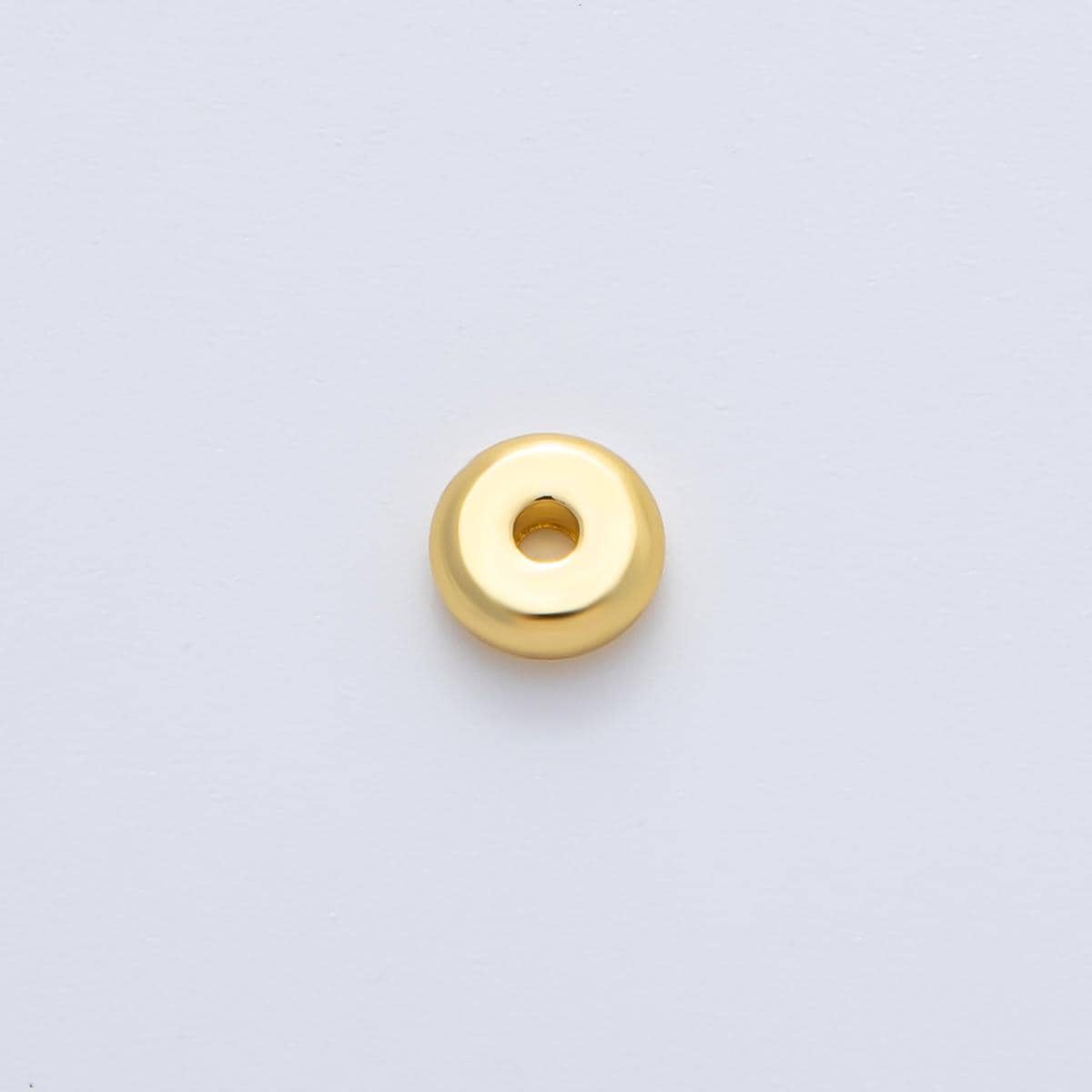 Gold 6mm Tiny Donut Rondelle Minimalist Spacer Bead in Gold & Silver 10pcs | B043