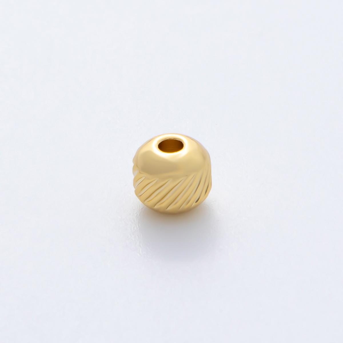 Gold 5mm Revolving Pattern Chunky Rondelle Minimalist Spacer Bead in Gold & Silver 10 pcs | B047