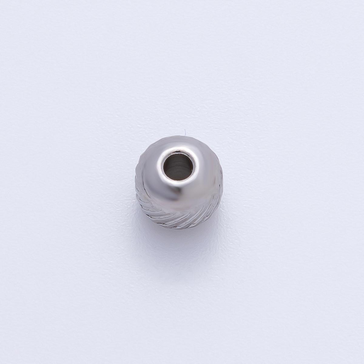 Gold 5mm Revolving Pattern Chunky Rondelle Minimalist Spacer Bead in Gold & Silver 10 pcs | B047