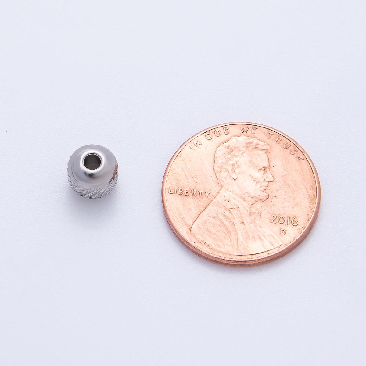 Gold 5mm Revolving Pattern Chunky Rondelle Minimalist Spacer Bead in Gold & Silver 10 pcs | B047