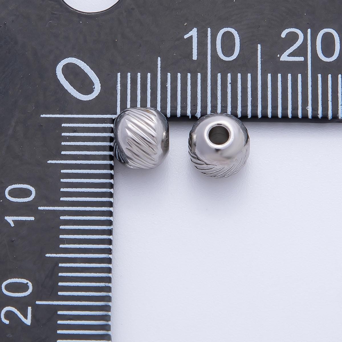 Gold 5mm Revolving Pattern Chunky Rondelle Minimalist Spacer Bead in Gold & Silver 10 pcs | B047