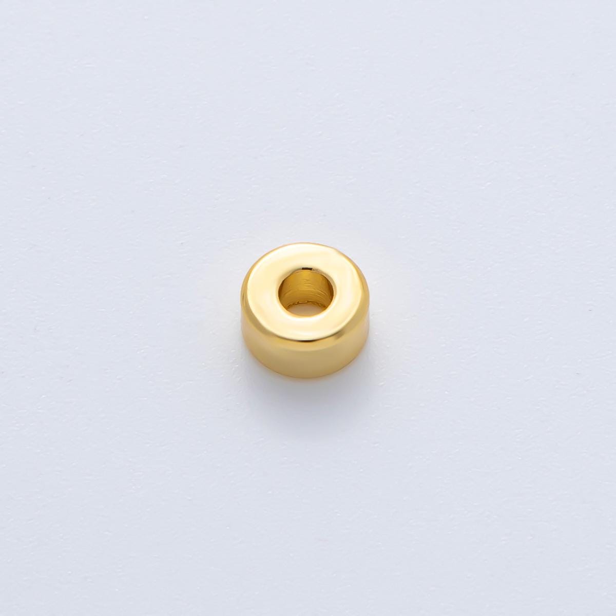 Gold 6mm Puffy Rondelle Spacer Bead in Gold & Silver 10 pcs | B086