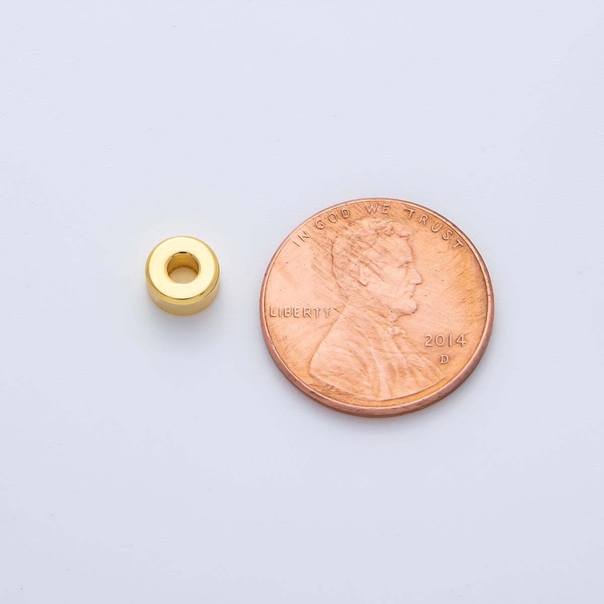 Gold 6mm Puffy Rondelle Spacer Bead in Gold & Silver 10 pcs | B086