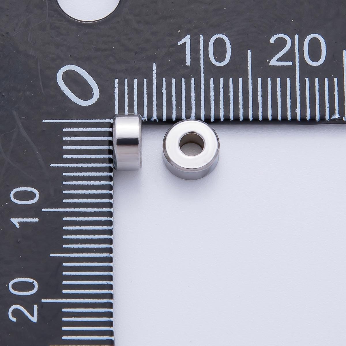 Gold 6mm Puffy Rondelle Spacer Bead in Gold & Silver 10 pcs | B086