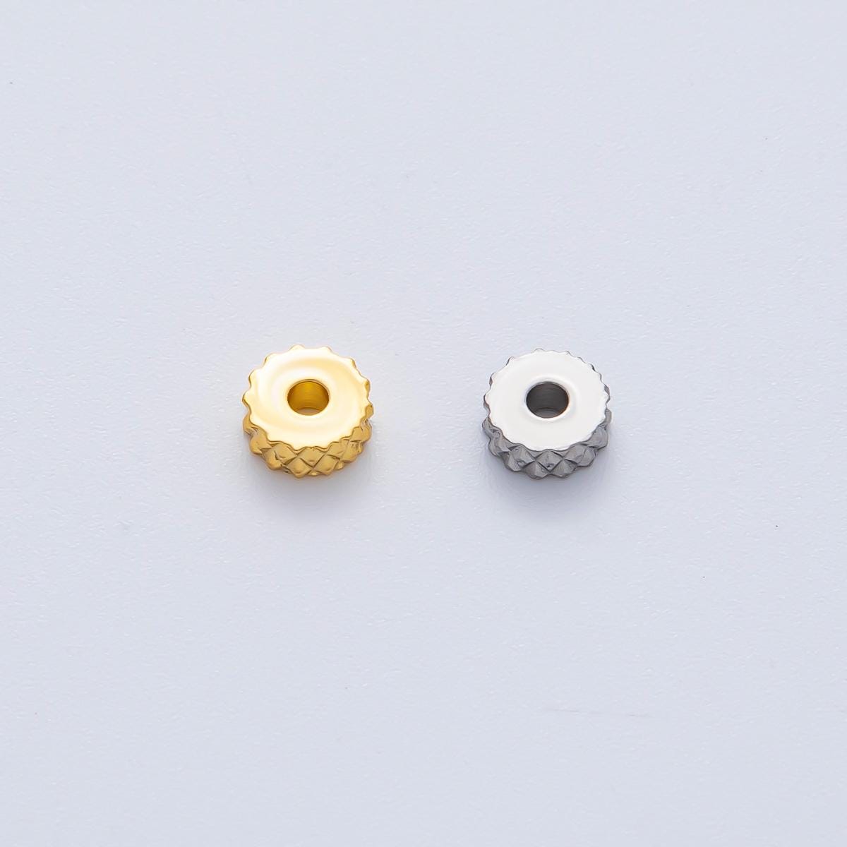 Gold 5mm Pineapple Skin Rondelle Spacer Bead in Gold & Silver 10 pcs | B093