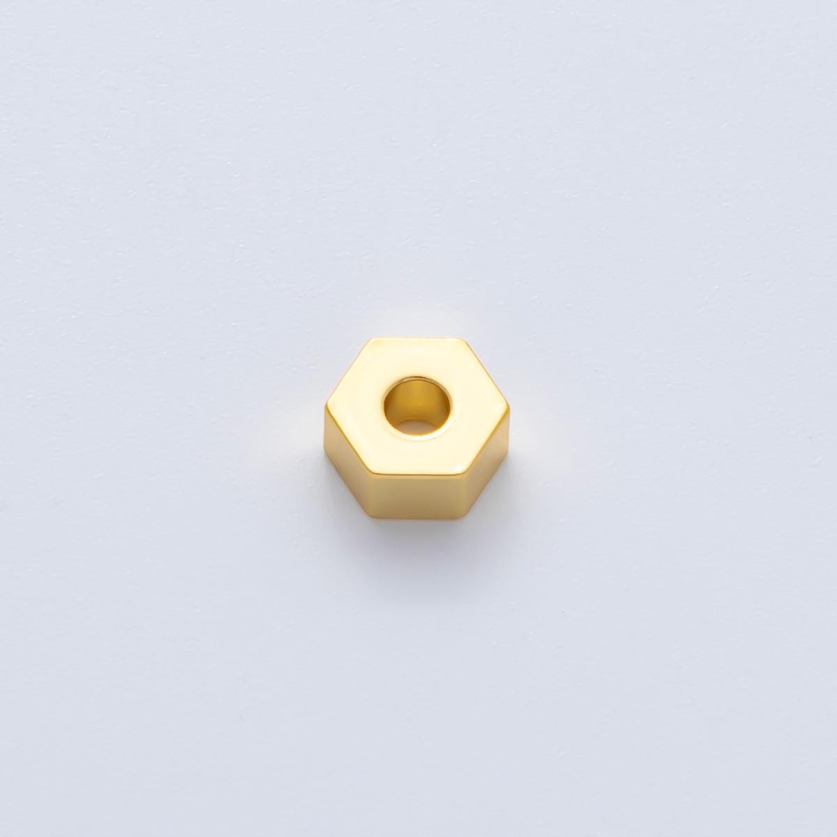 Gold 6mm Tiny Hexagon Spacer Bead in Gold & Silver 10pcs | B113