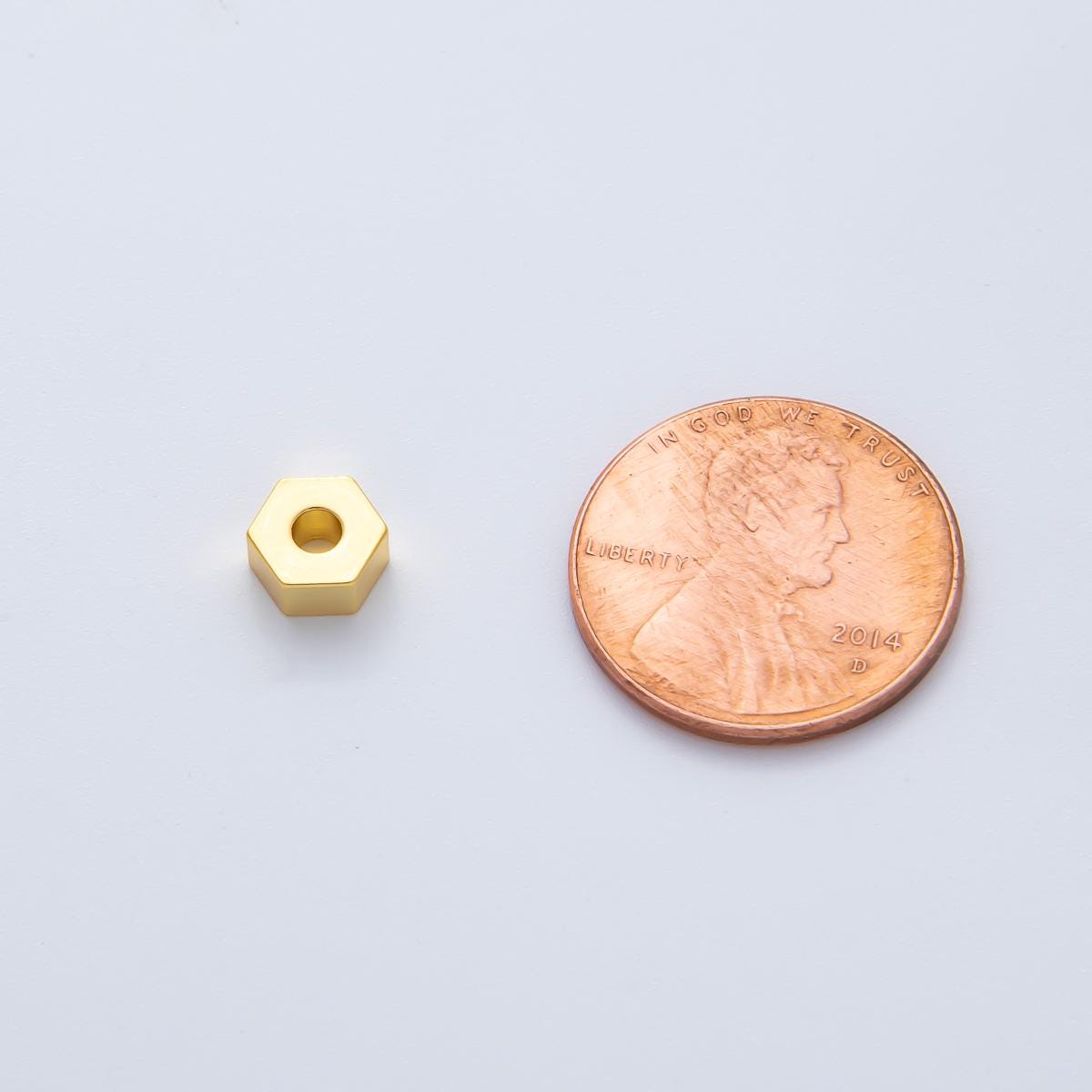 Gold 6mm Tiny Hexagon Spacer Bead in Gold & Silver 10pcs | B113