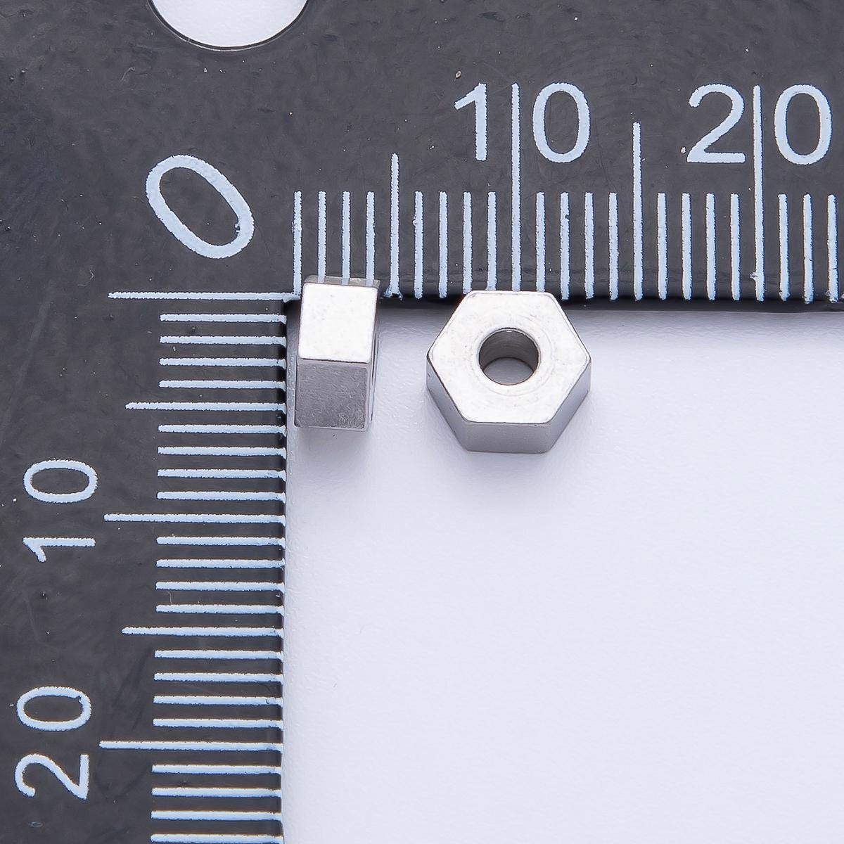 Gold 6mm Tiny Hexagon Spacer Bead in Gold & Silver 10pcs | B113