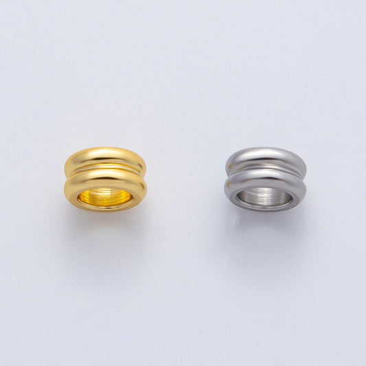 Gold 8mm Double Band Tiny Spacer Bead in Gold & Silver 10 pcs | B126
