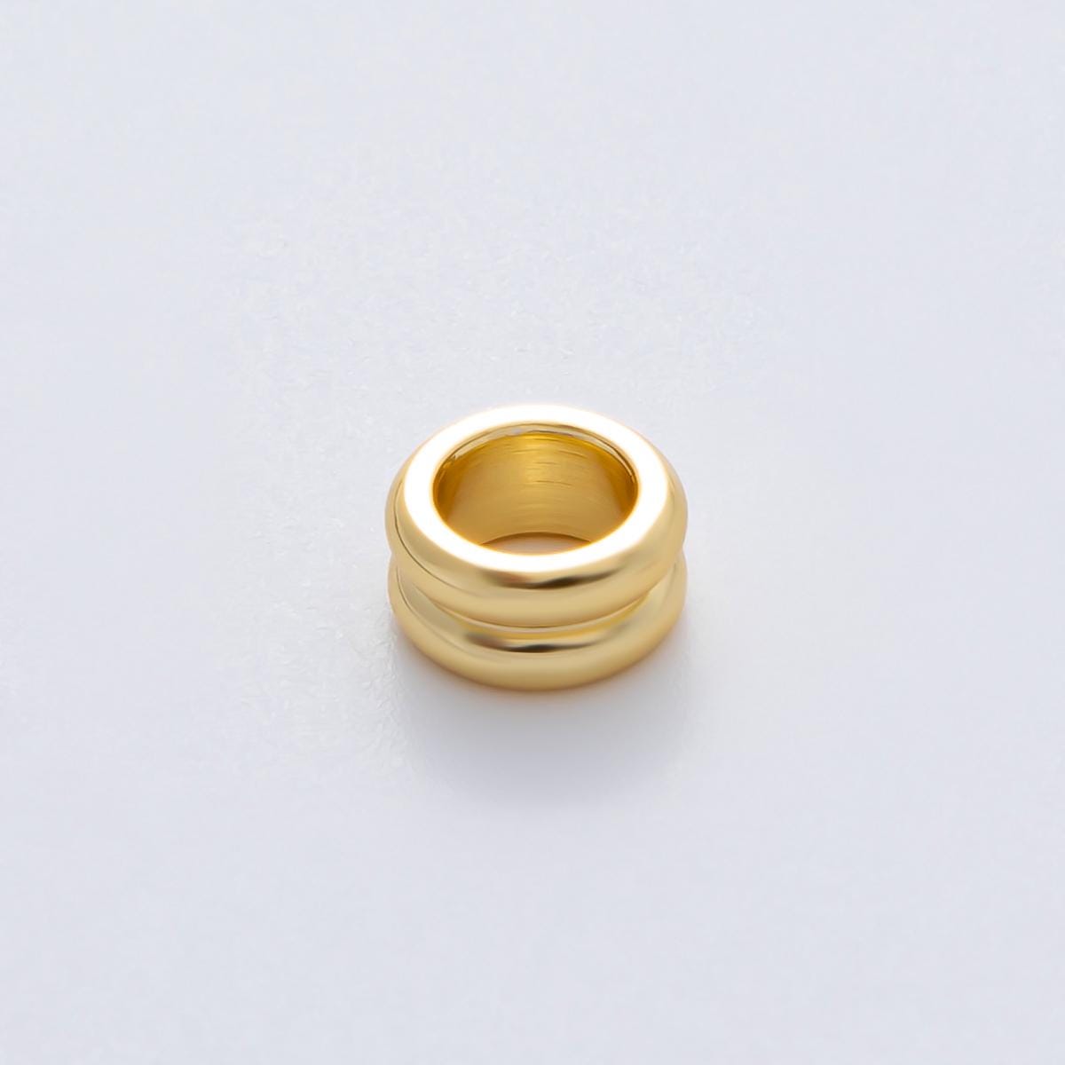 Gold 8mm Double Band Tiny Spacer Bead in Gold & Silver 10 pcs | B126