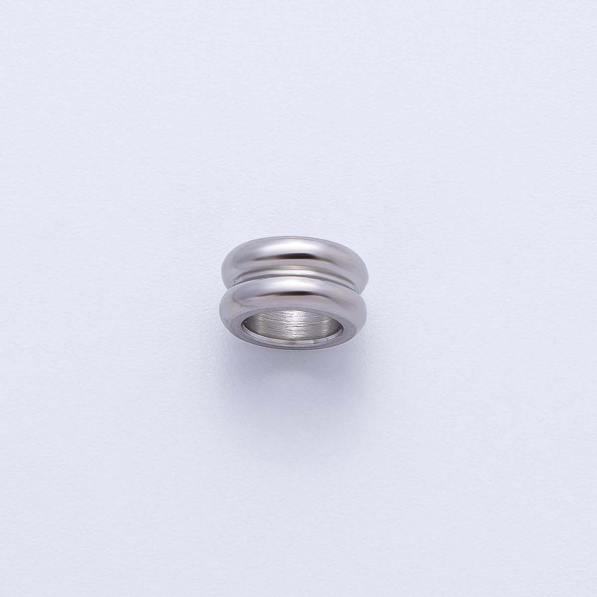 Gold 8mm Double Band Tiny Spacer Bead in Gold & Silver 10 pcs | B126