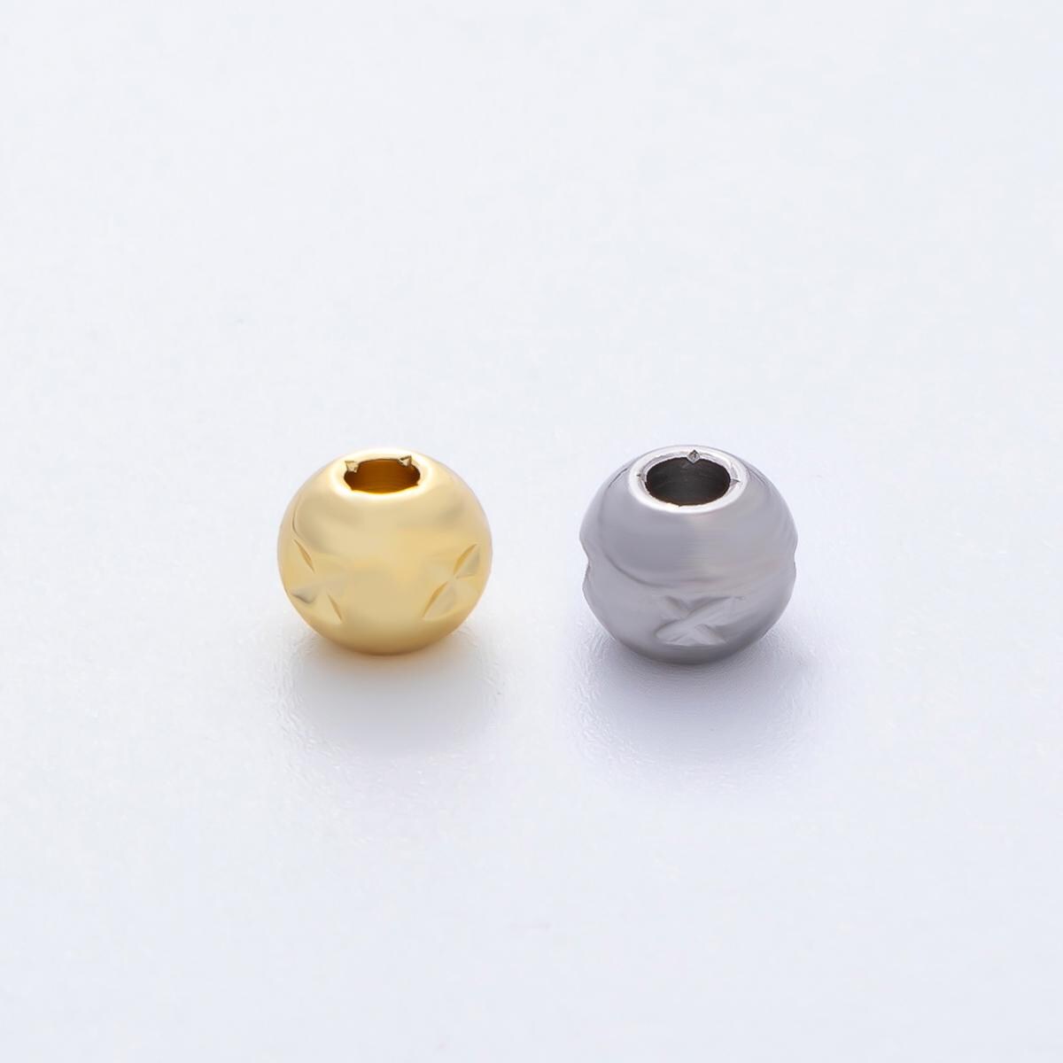 Gold 5mm Tiny Rondelle X Mark Spacer Bead in Gold & Silver 10 pcs | B152
