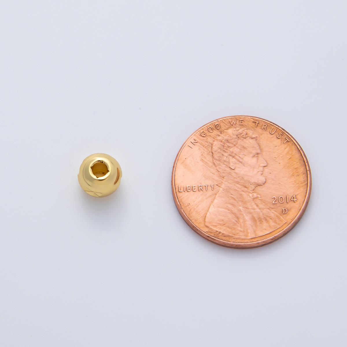 Gold 5mm Tiny Rondelle X Mark Spacer Bead in Gold & Silver 10 pcs | B152