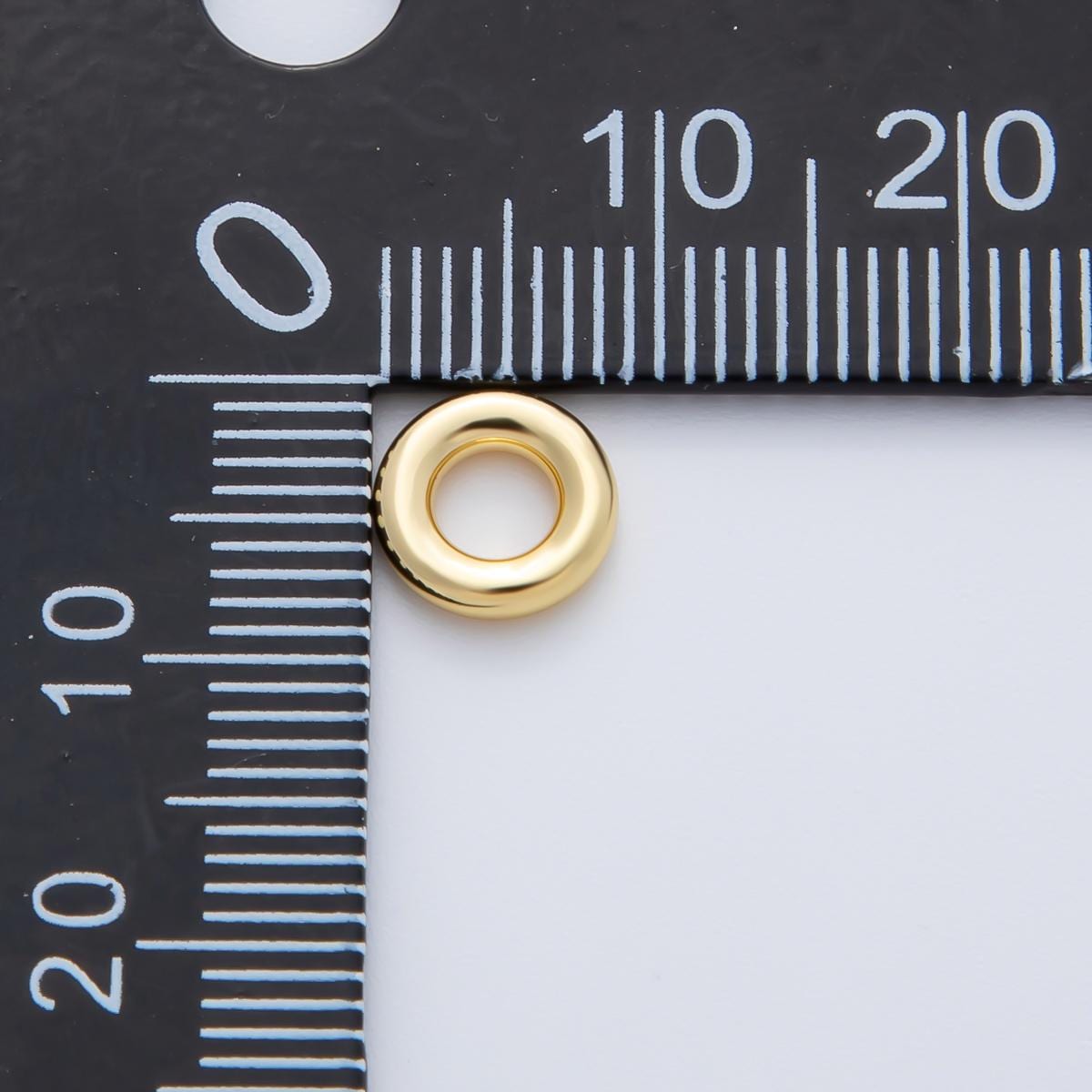 Gold 8mm Open Puffy Circle Spacer Bead in Gold & Silver 10 pcs | B202