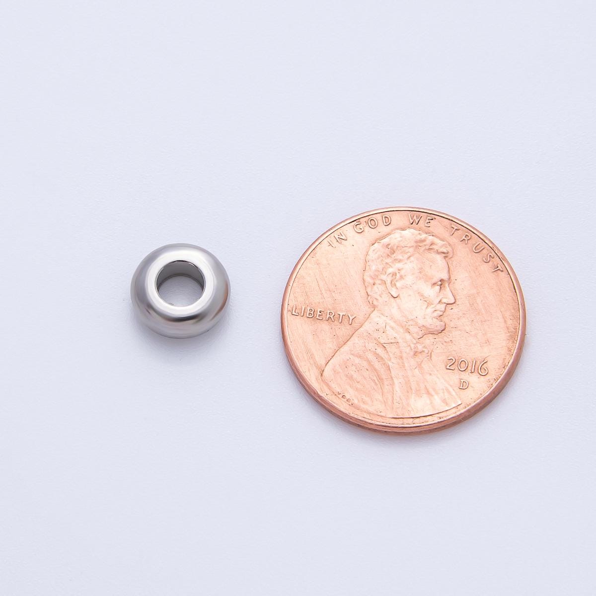 Gold 8mm Thick Circle Spacer Bead in Gold & Silver 10pcs | B218
