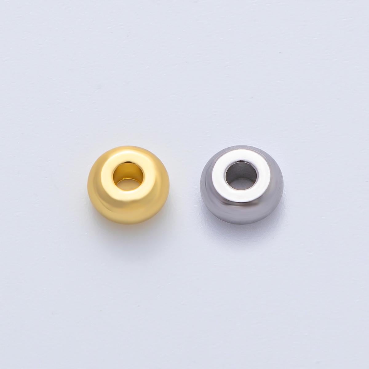 Gold 6mm Dainty Circle Round Spacer Bead in Gold & Silver 10 pcs | B272
