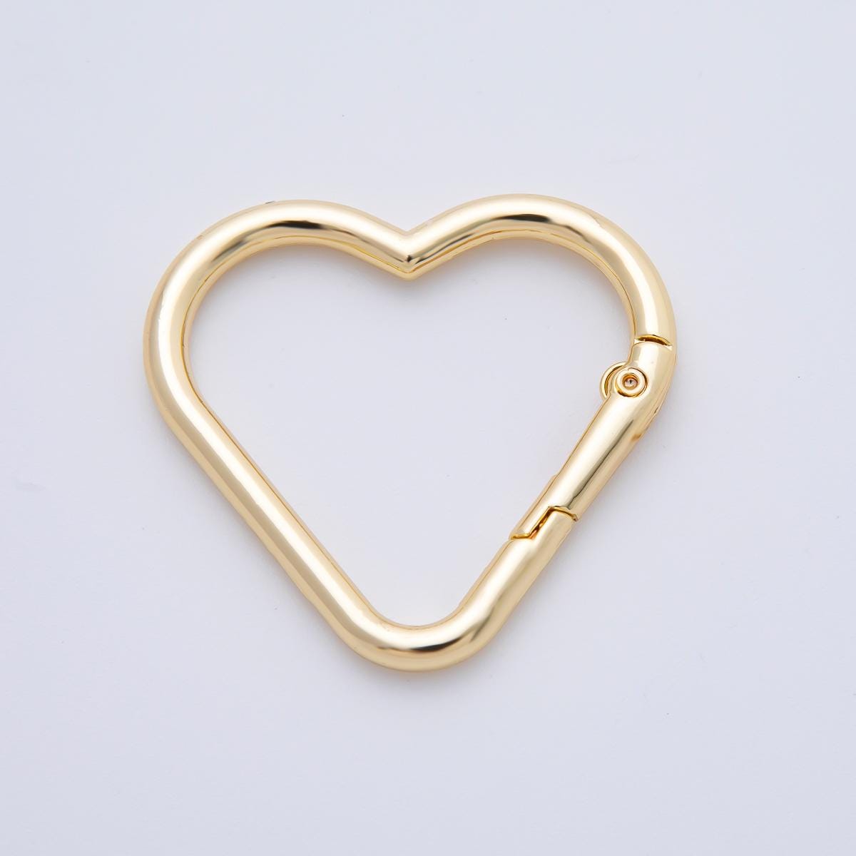 Stainless Steel 39.5mm Heart-Shaped Push Gate Clasp Closure Finding | Z1415