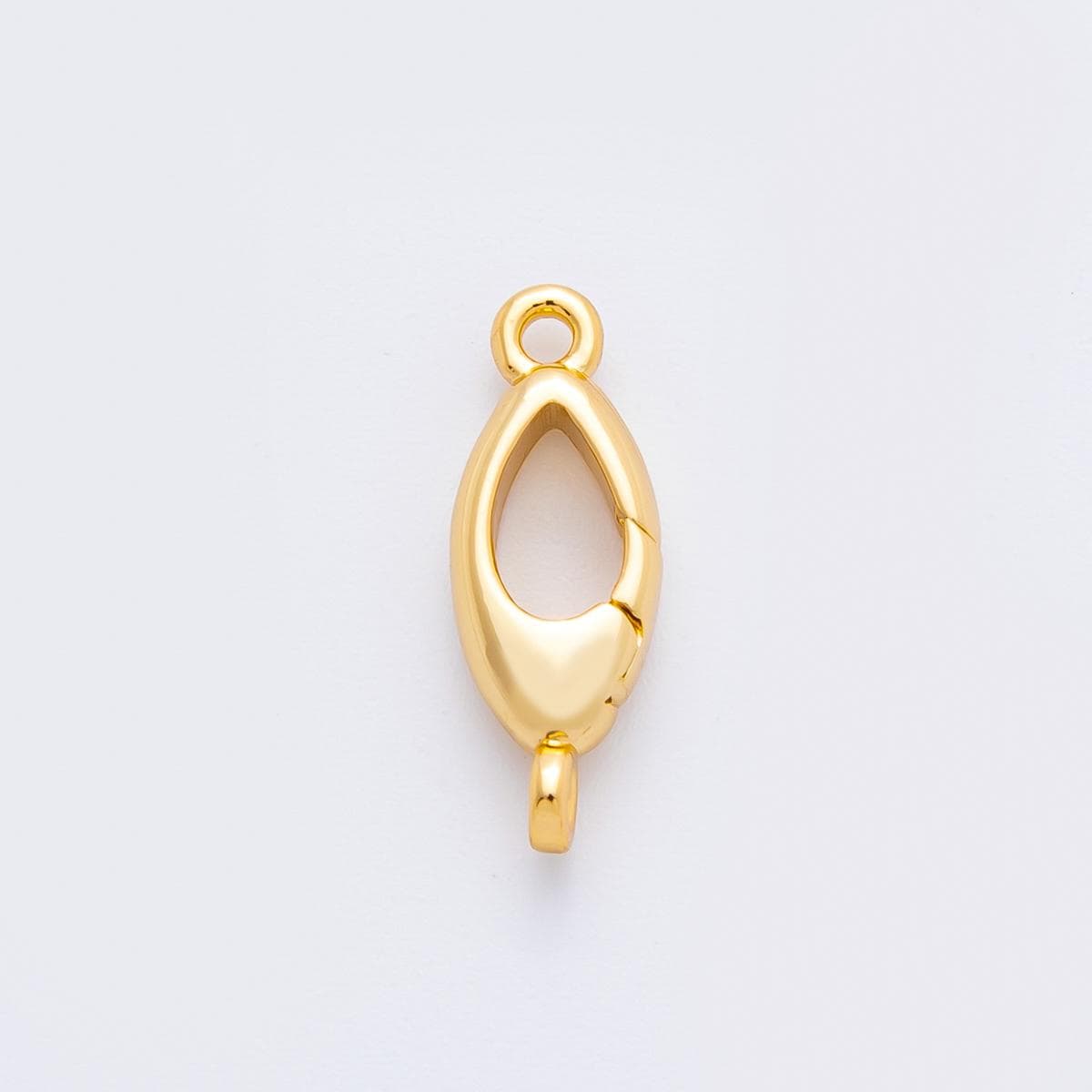 18K Gold Filled 17mm Rhombus Leaf-Like Push Gate Clasp Closure Connector Charm Finding | Z1423