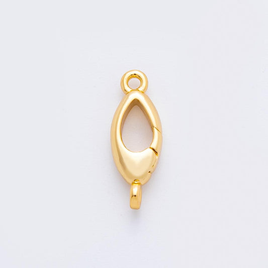 18K Gold Filled 17mm Rhombus Leaf-Like Push Gate Clasp Closure Connector Charm Finding | Z1423