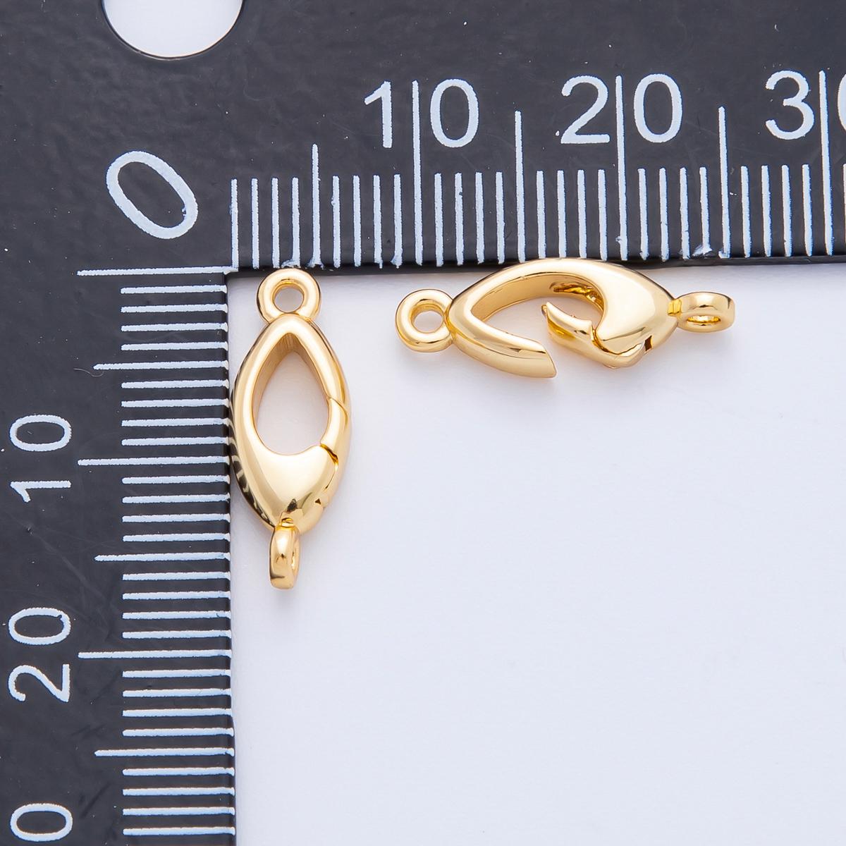 18K Gold Filled 17mm Rhombus Leaf-Like Push Gate Clasp Closure Connector Charm Finding | Z1423