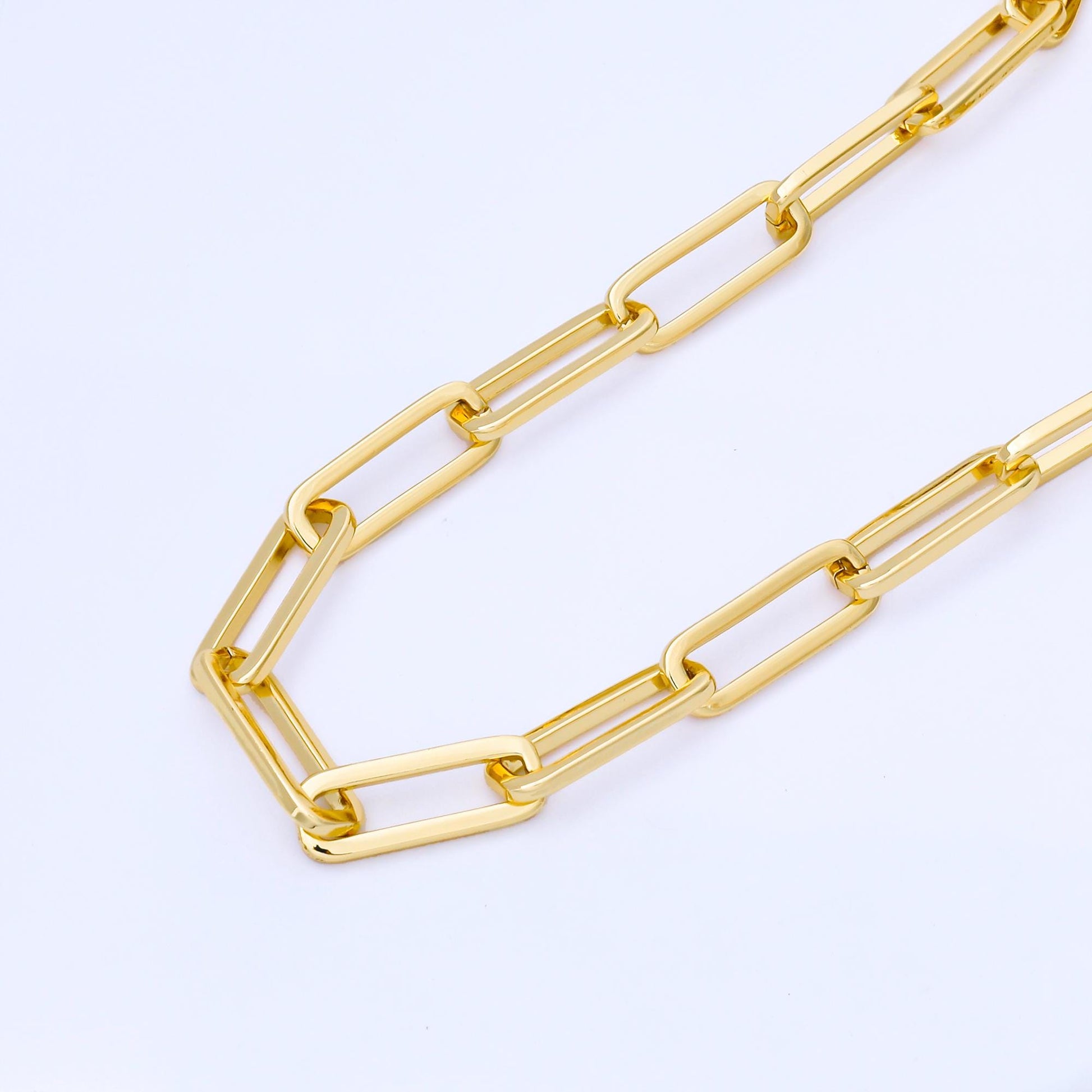 Gold Filled Paperclip Unfinished Chain by Yard Wholesale bulk roll chain jewelry making Thickness 10.8mm 24K Gold Filled | Roll-1744
