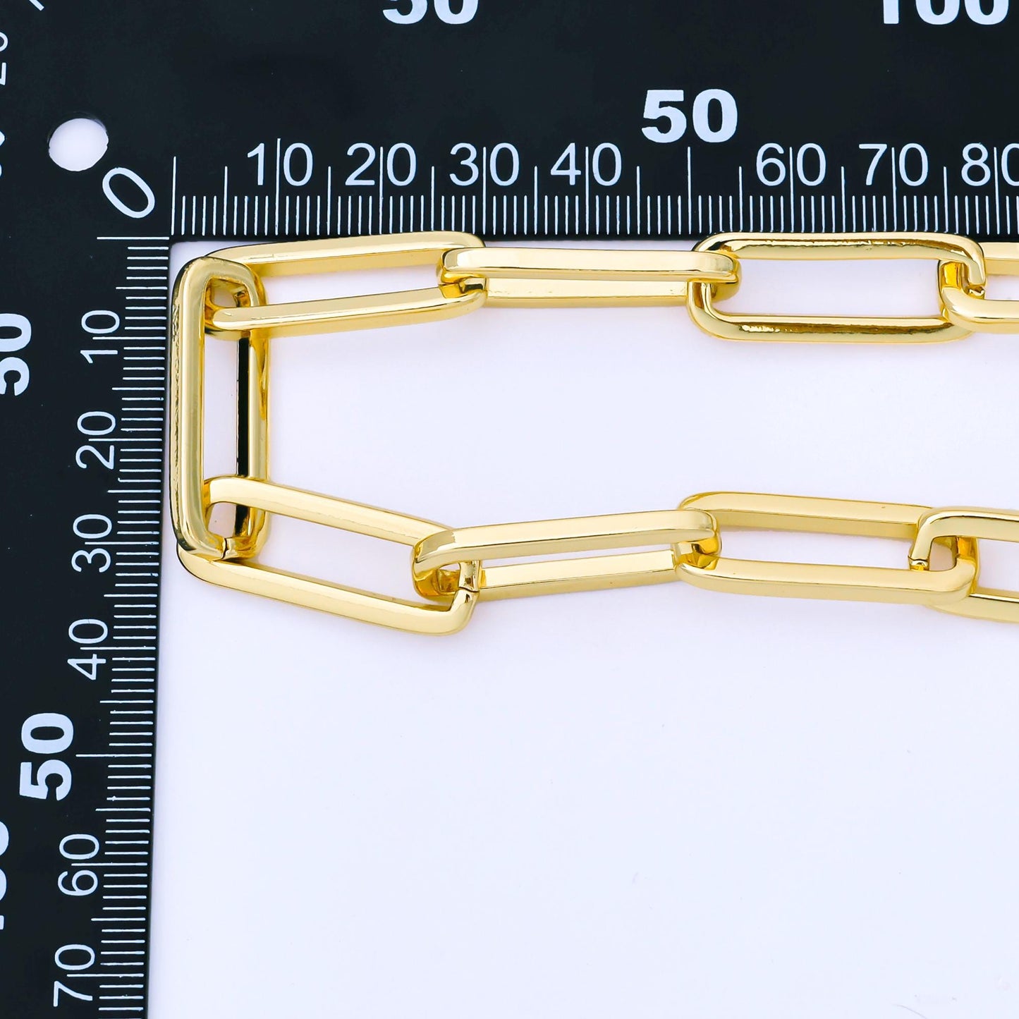 Gold Filled Paperclip Unfinished Chain by Yard Wholesale bulk roll chain jewelry making Thickness 10.8mm 24K Gold Filled | Roll-1744
