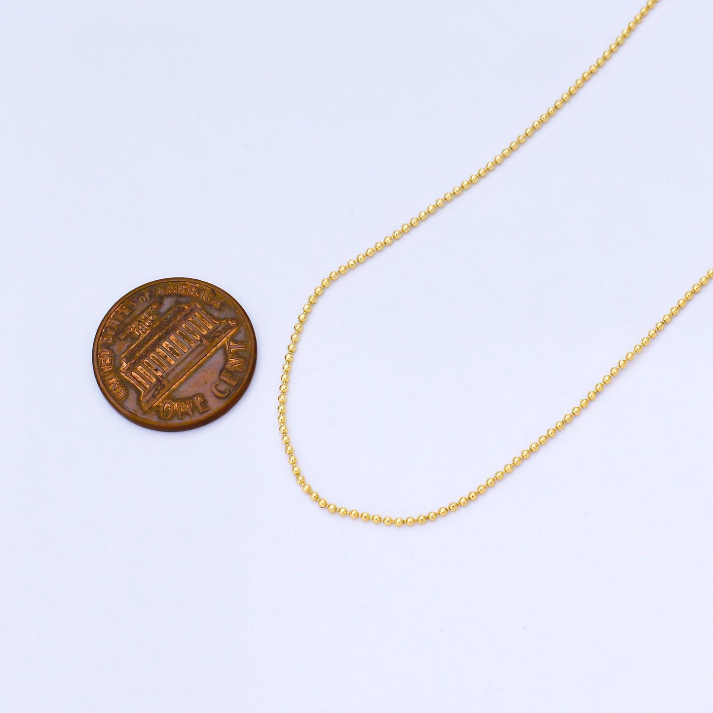 24K Gold Filled 1mm Mini Bead Unfinished Chain by Yard Jewelry Making for bracelets and necklaces mini bead roll chain | Roll-1749