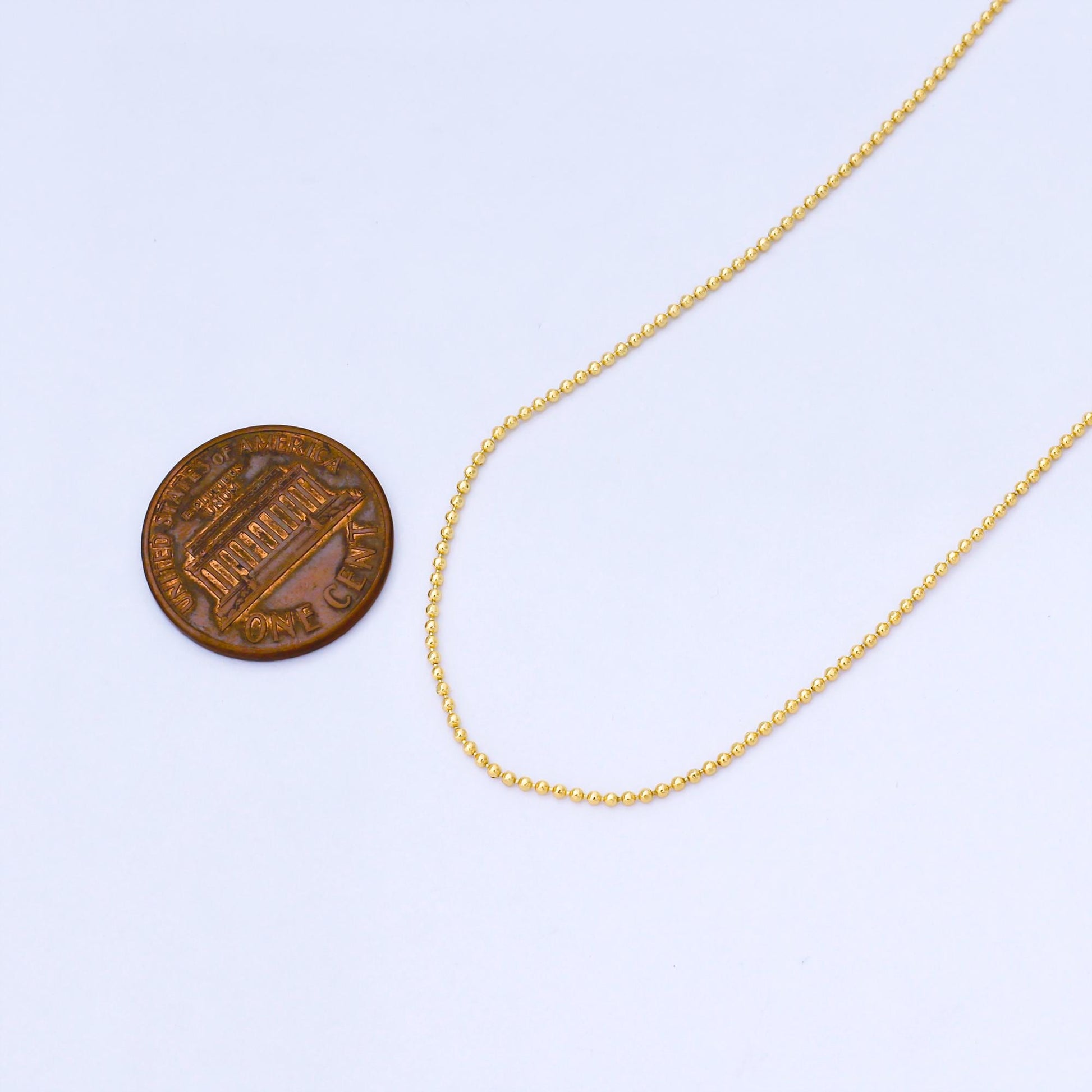 24K Gold Filled 1mm Mini Bead Unfinished Chain by Yard Jewelry Making for bracelets and necklaces mini bead roll chain | Roll-1749