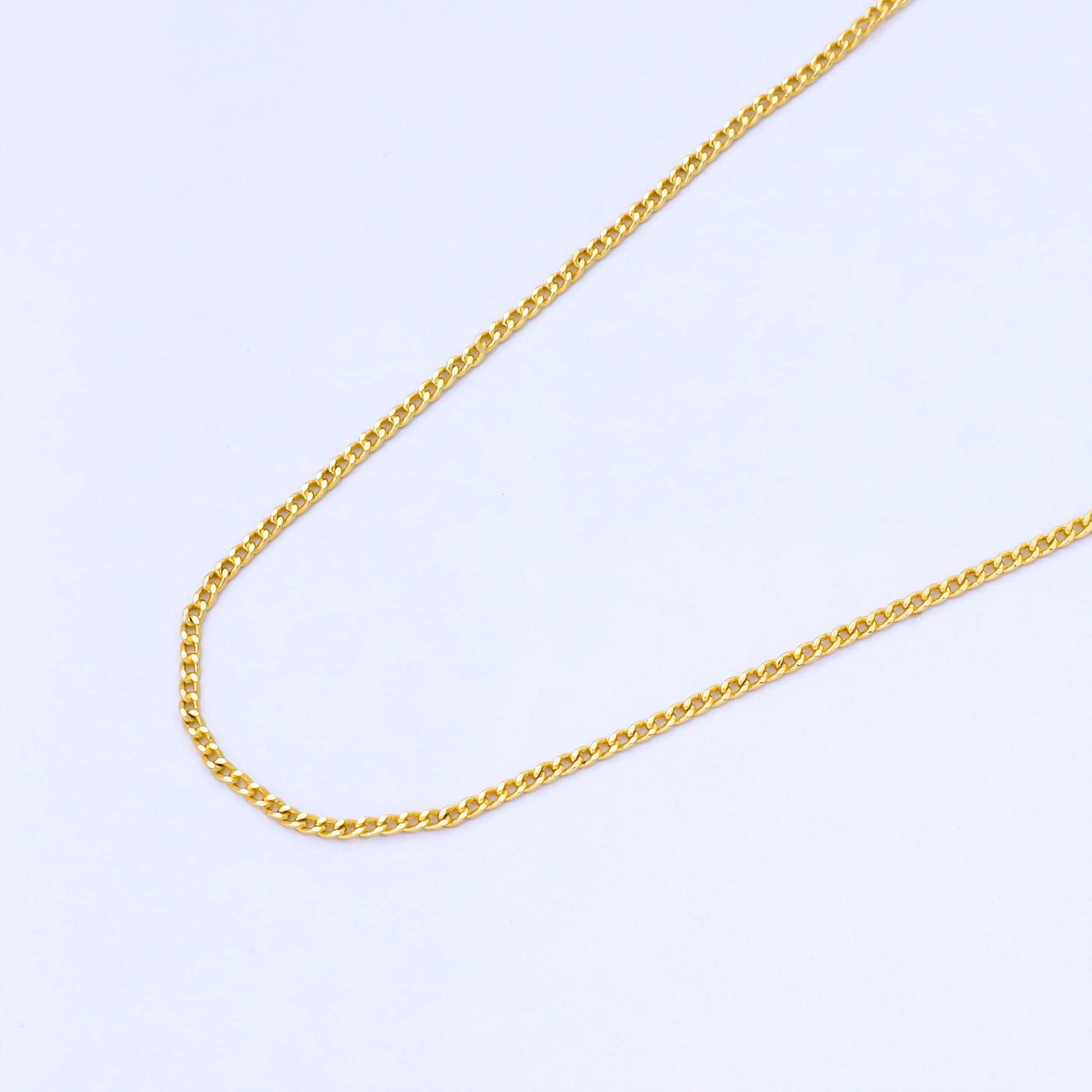24K Gold Filled 1.3mm Dainty Minimalist Curb Unfinished Chain by Yard DIY Jewelry making and supply Handmade Jewelry | Roll-1748