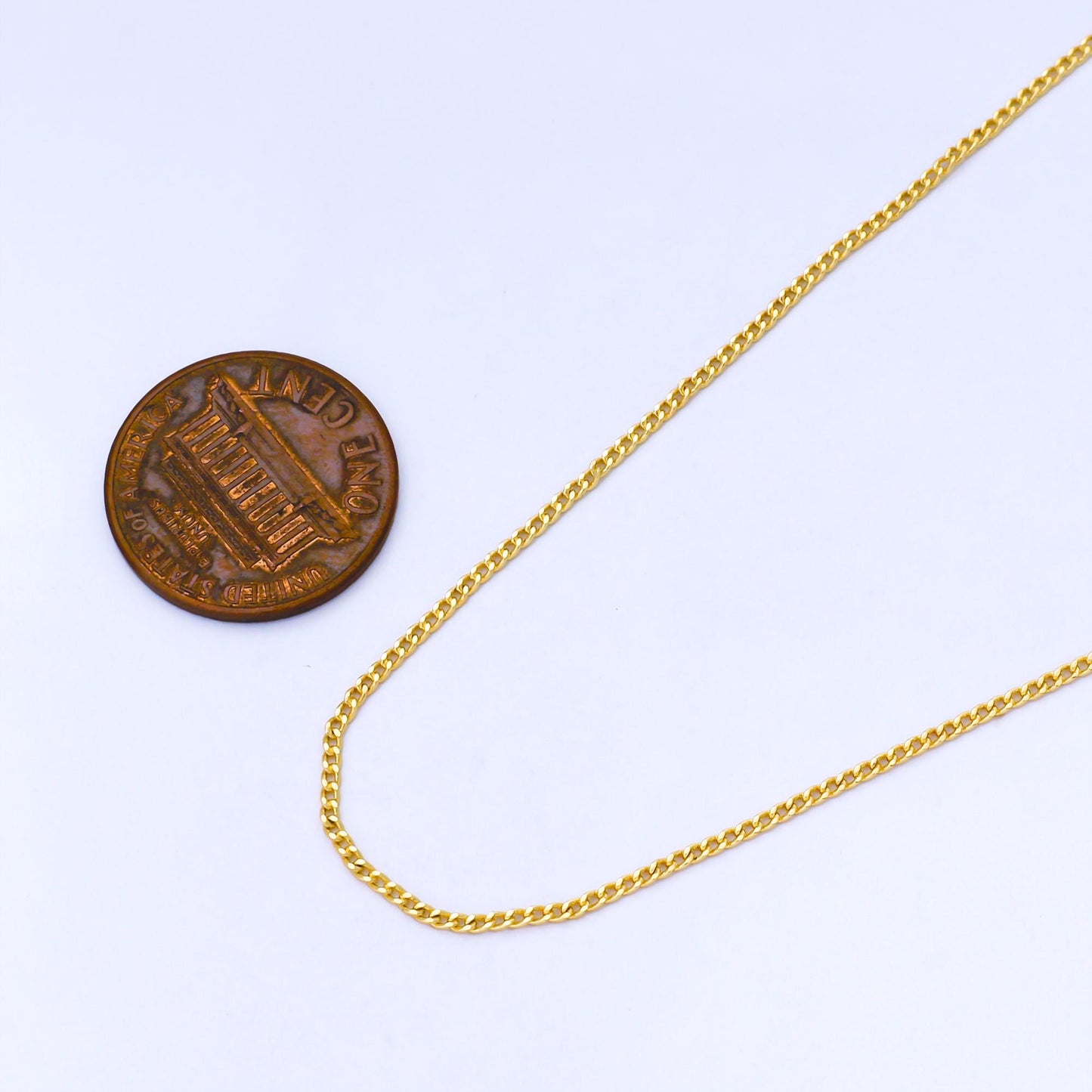 24K Gold Filled 1.3mm Dainty Minimalist Curb Unfinished Chain by Yard DIY Jewelry making and supply Handmade Jewelry | Roll-1748