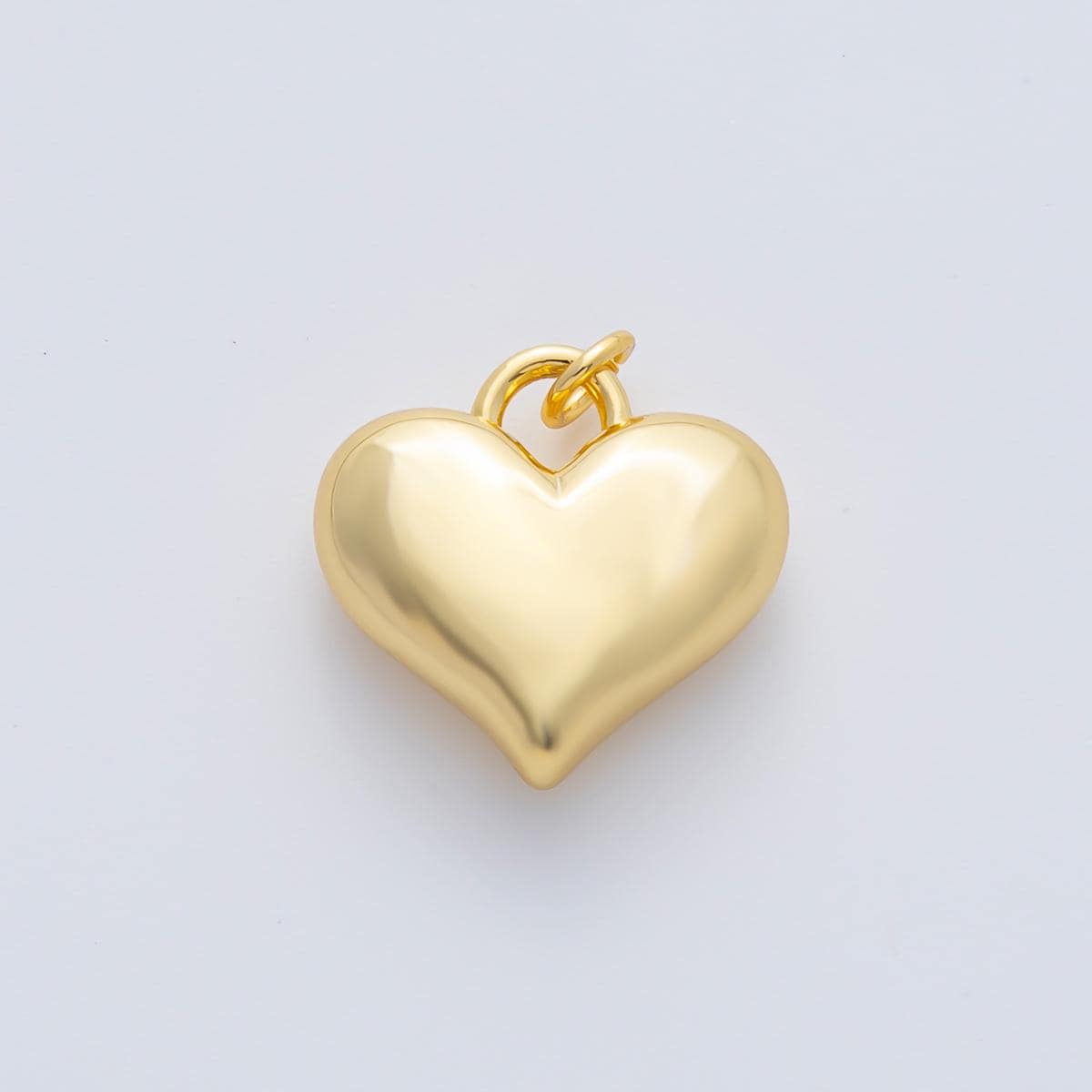 18K Gold Filled 16mm Minimalist Chubby Heart Charm | AF1416